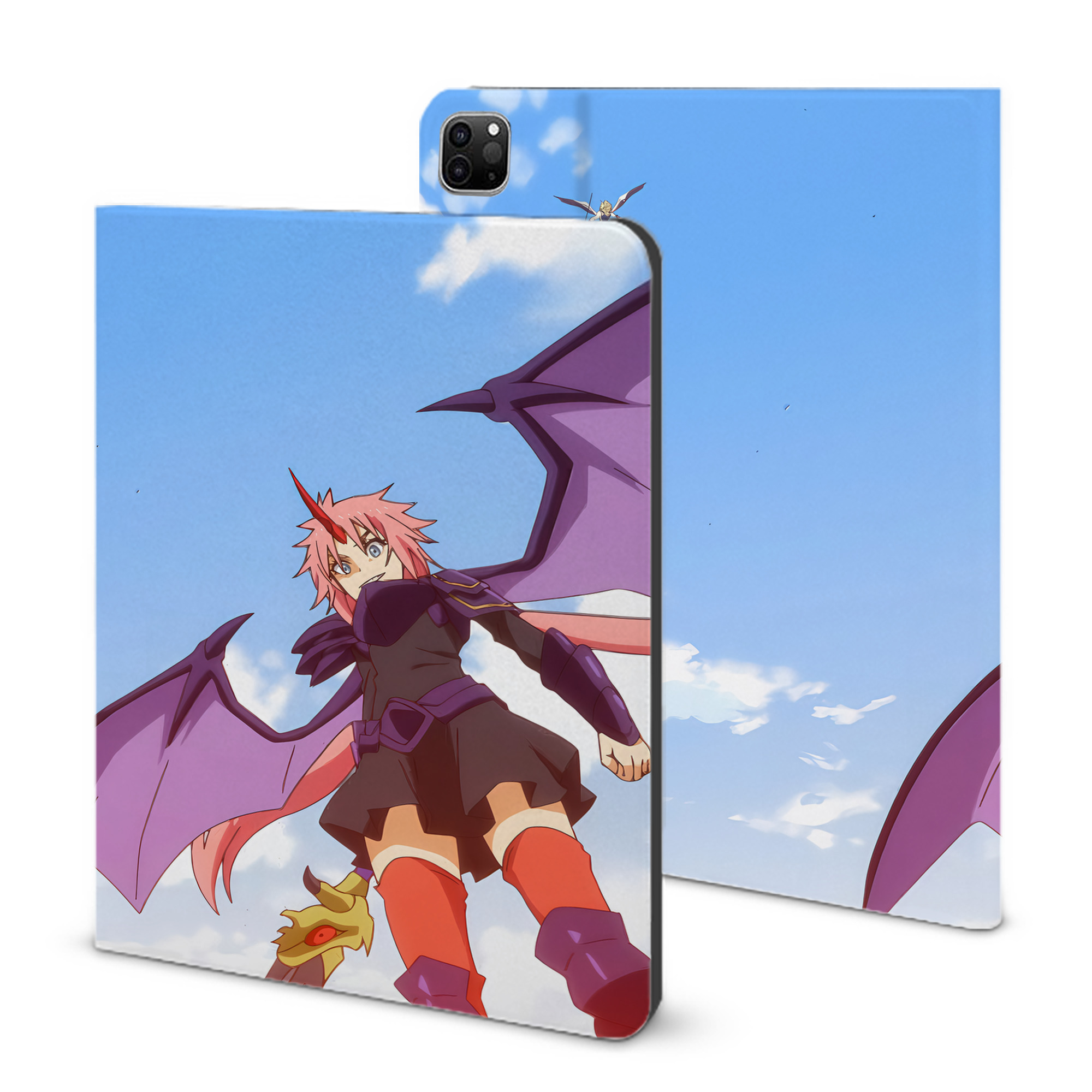 （画像用） 転スラ Regarding Reincarnated to Slime IPad ケース ブック型 PUレザー TPU 耐衝撃 軽量 薄型 ペン収納なし 全面保護 IPad 各モデル対応